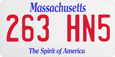 MA license plate 263HN5