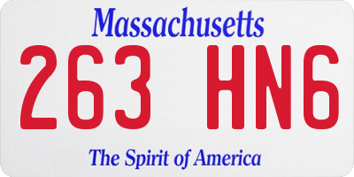 MA license plate 263HN6