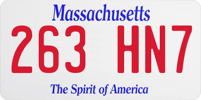 MA license plate 263HN7