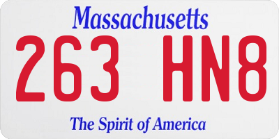 MA license plate 263HN8