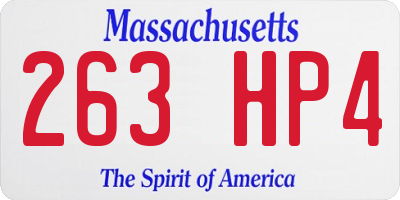 MA license plate 263HP4