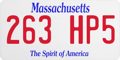 MA license plate 263HP5