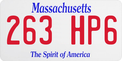 MA license plate 263HP6