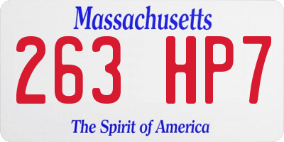 MA license plate 263HP7