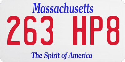 MA license plate 263HP8