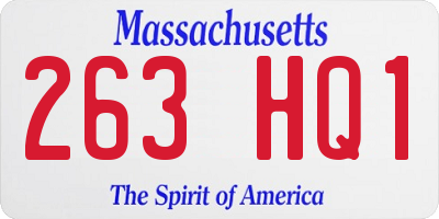 MA license plate 263HQ1
