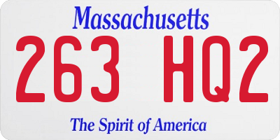 MA license plate 263HQ2