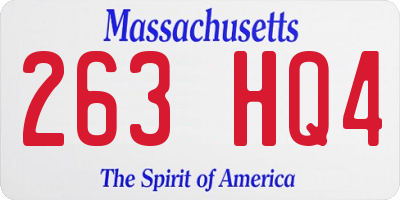 MA license plate 263HQ4