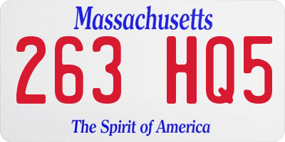 MA license plate 263HQ5