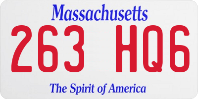 MA license plate 263HQ6