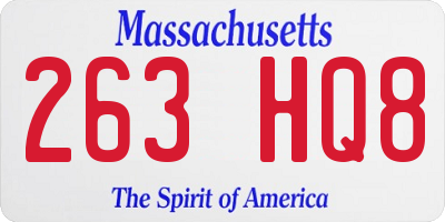 MA license plate 263HQ8