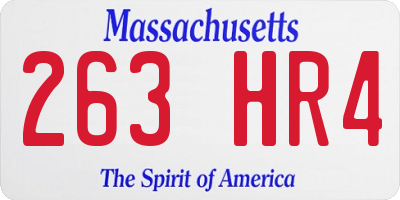 MA license plate 263HR4