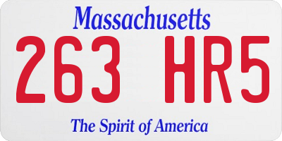 MA license plate 263HR5