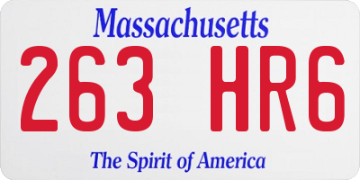 MA license plate 263HR6