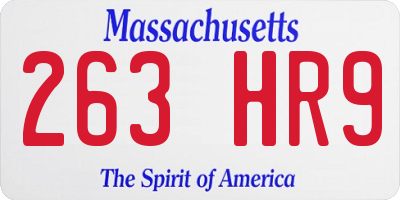 MA license plate 263HR9