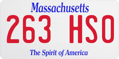 MA license plate 263HS0