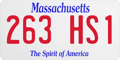 MA license plate 263HS1