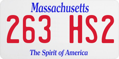 MA license plate 263HS2