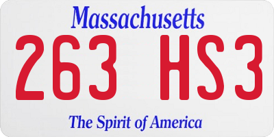 MA license plate 263HS3