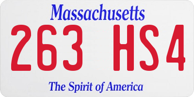 MA license plate 263HS4