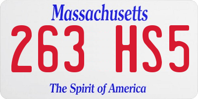 MA license plate 263HS5