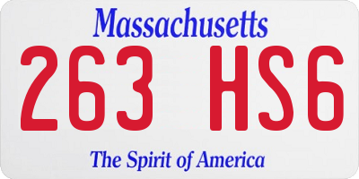 MA license plate 263HS6