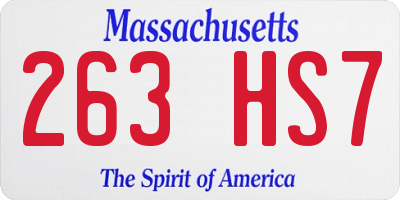 MA license plate 263HS7
