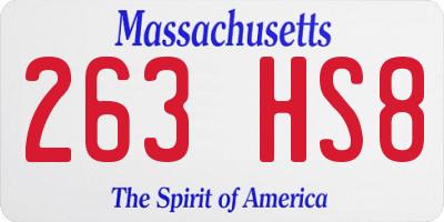 MA license plate 263HS8
