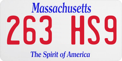MA license plate 263HS9