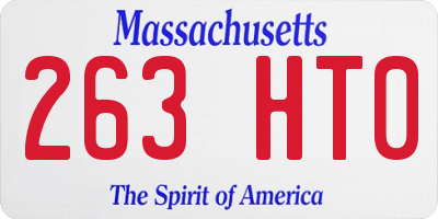 MA license plate 263HT0