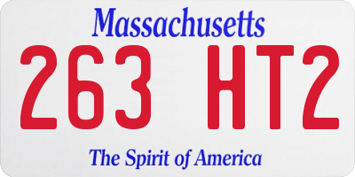 MA license plate 263HT2