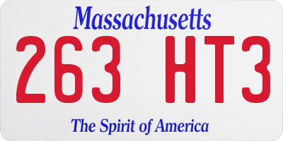 MA license plate 263HT3