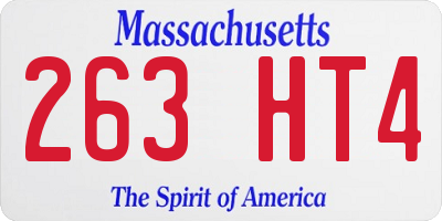 MA license plate 263HT4