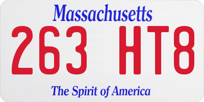 MA license plate 263HT8