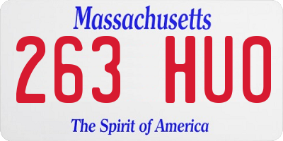 MA license plate 263HU0