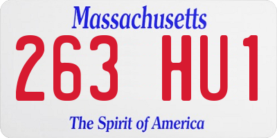 MA license plate 263HU1