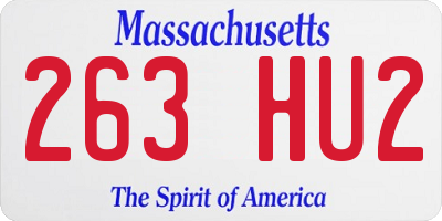 MA license plate 263HU2