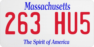 MA license plate 263HU5