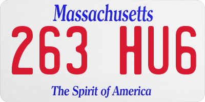 MA license plate 263HU6