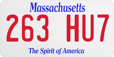 MA license plate 263HU7