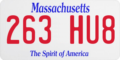 MA license plate 263HU8