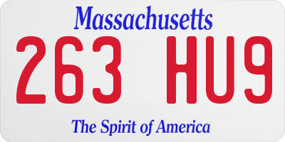 MA license plate 263HU9