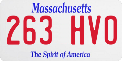 MA license plate 263HV0