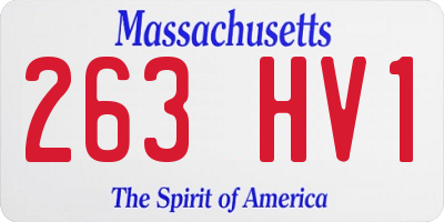 MA license plate 263HV1