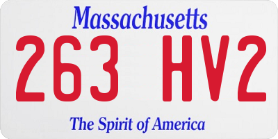 MA license plate 263HV2