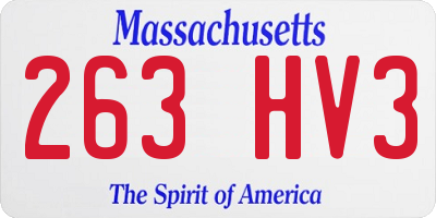 MA license plate 263HV3