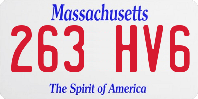 MA license plate 263HV6