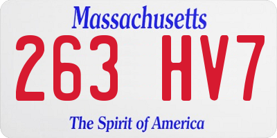 MA license plate 263HV7