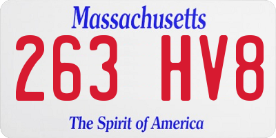 MA license plate 263HV8