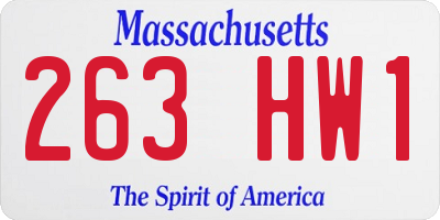 MA license plate 263HW1